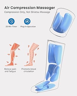 RENPHO Leg Massager for Pain Relief, Circulation Booster for Feet and Legs, Air Compression Massage for Feet Calf Thigh Circulation, Muscles Relaxation, 6 Modes 4 Intensities, Gifts Mom Dad