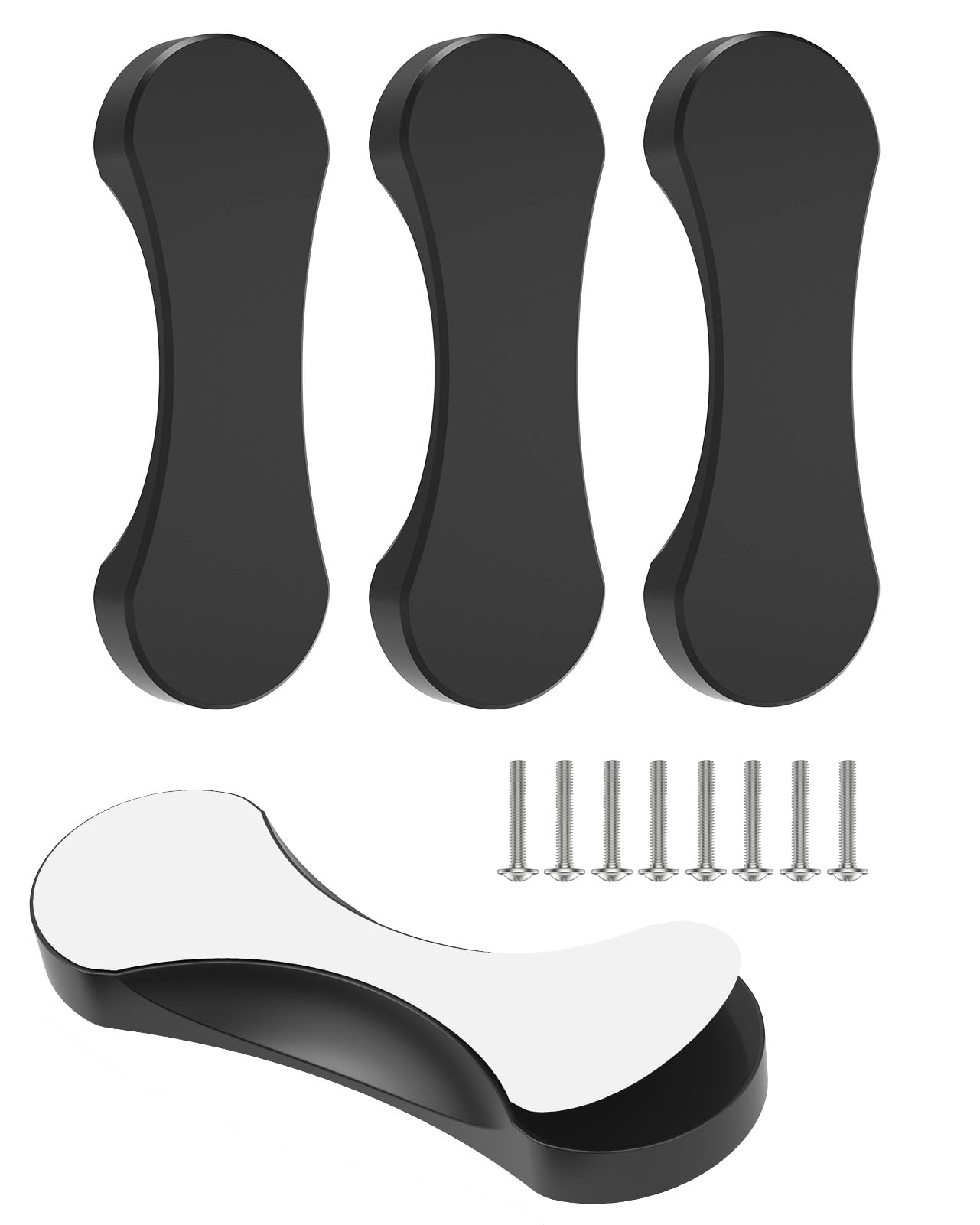 Poignées d'armoire adhésives et boutons autocollants noirs pour tiroir de meuble
