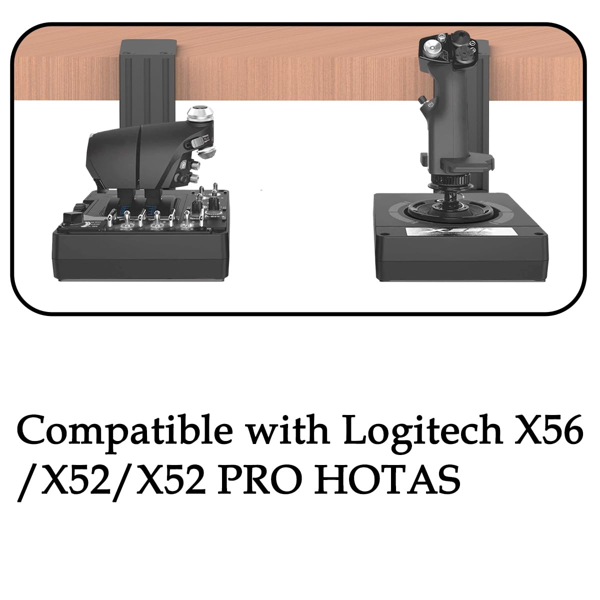 BUJ Tischmontage kompatibel mit Logitech X56, X52, X52 Pro, Thrustmaster SimTask Farmstick, T - Flight Hotas One, T - Flight Hotas 4/X, T16000M FCS Hotas, TCA Officer Pack, Sol - R2 HOSA