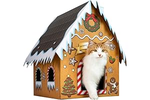 Cardboard Cat House Christmas Gingerbread Design