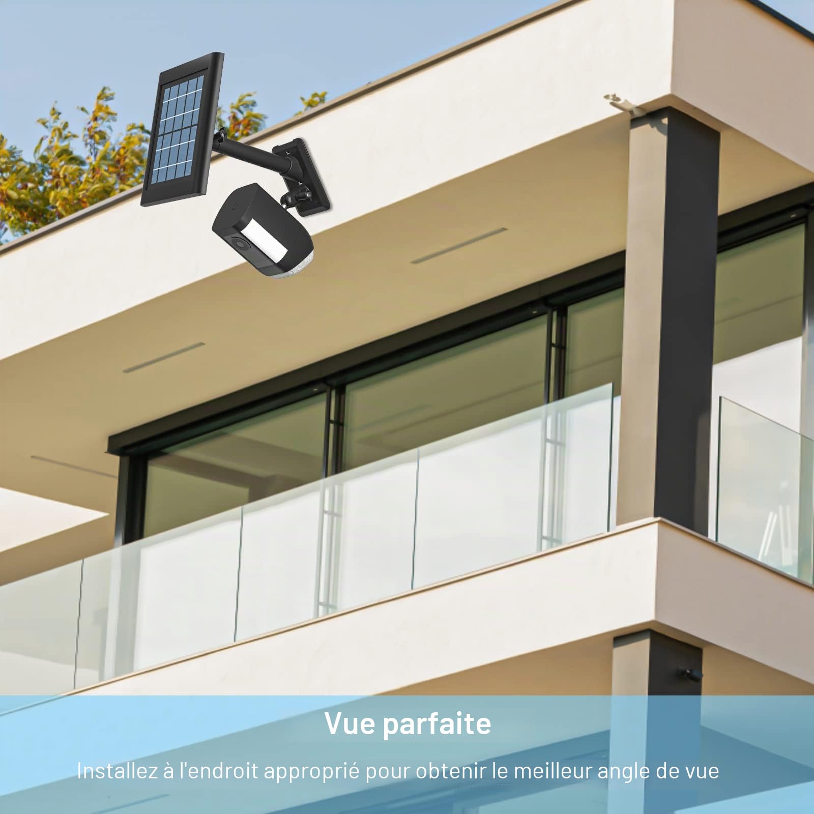 HOLACA Support mural 2 en 1 compatible avec caméra Rin-g Spotlight Plus/Pro, Stick Up Cam Battery/Pro, Outdoor Cam Plus, panneau solaire R-ing, et pour appareil photo et panneau solaire avec filetage