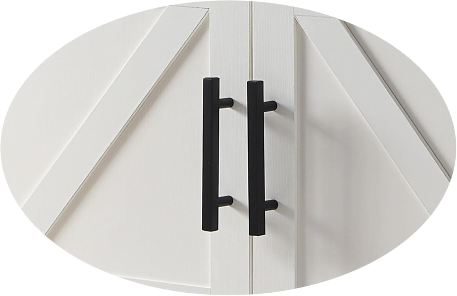 KB Designs - Modern 2-Door Black/White Finish Wood Console Table, Buffet Storage Cabinet