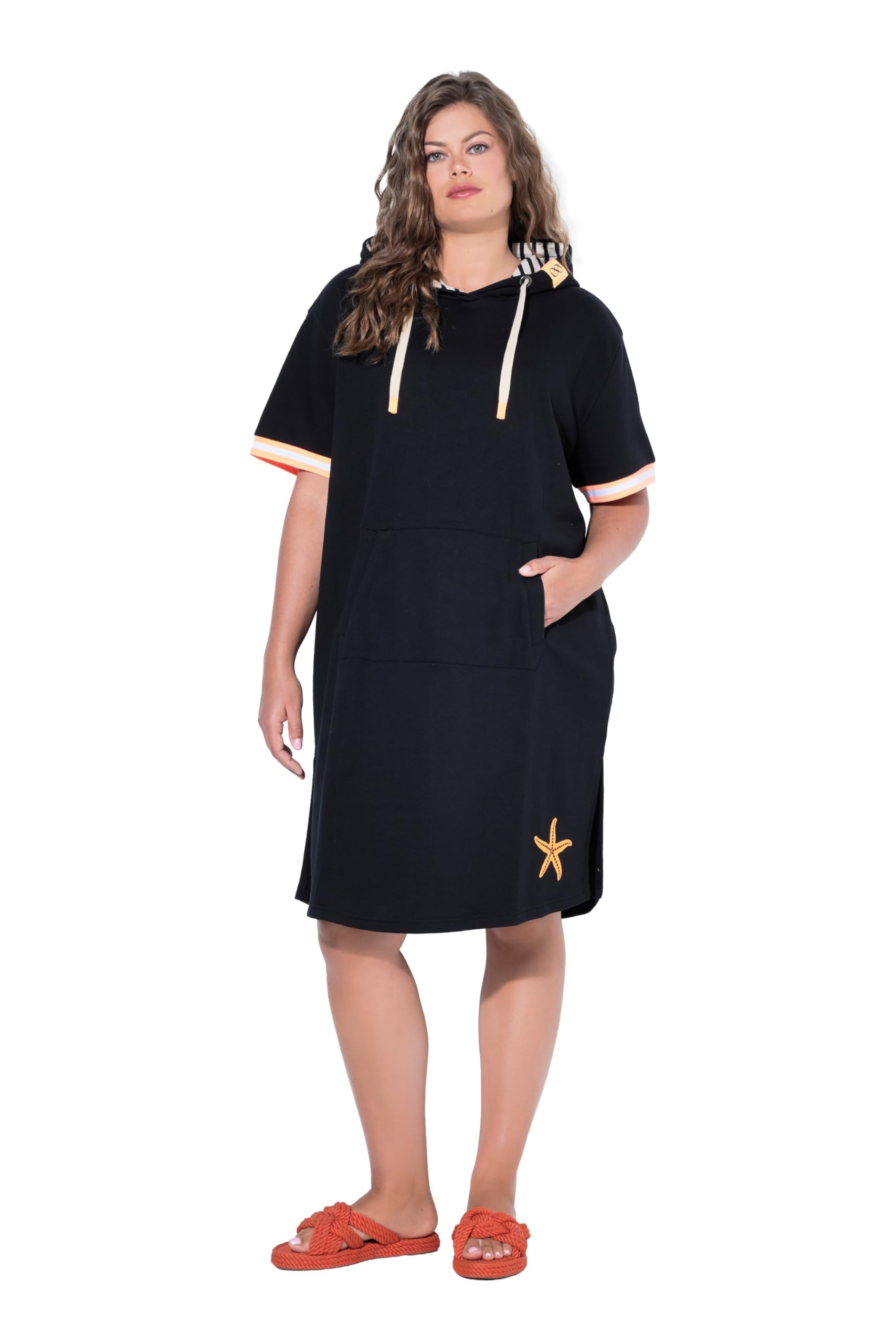 Laurasøn Strandsweatkleid, 1/2 Arm, Kapuze, Oeko-TEX 848538