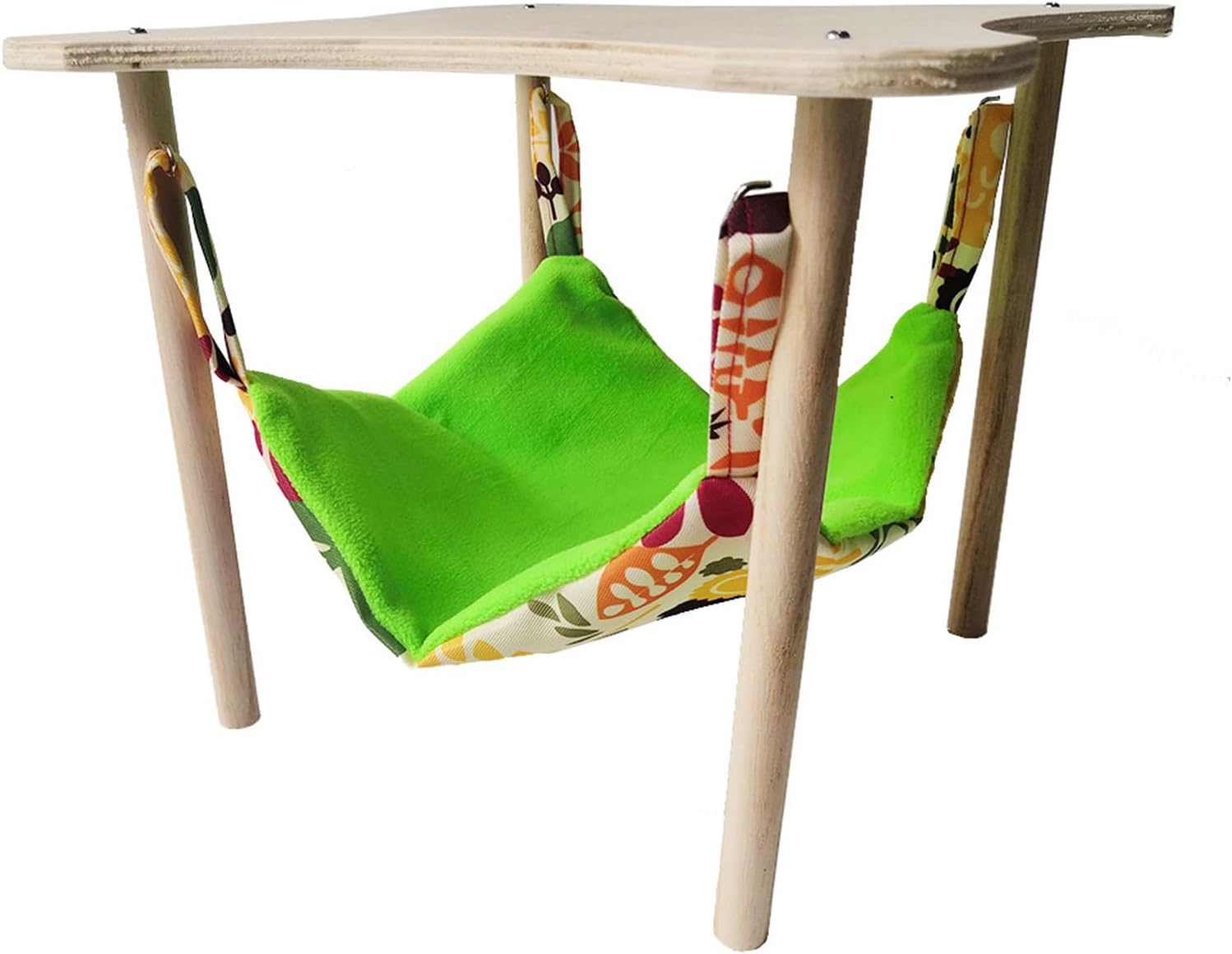 Hamsters Swing Hammock with Wood Platform Colorful Small Pet Hanging Bed Hamsters Hammock Hanging Nest for Parrot Bird Swing