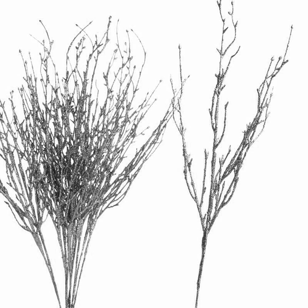 Silver Twig（シルバー・トゥイッグ） Amazon.com: Factory Direct Craft Pack of 12 Silver Glittery