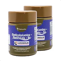Metilcobalamina B12 +Metilfolato Ácido Fólico +Vitamina B6 + Vit E + TCM Lipossomal Alta Absorção (2 und. 240 cápsulas)