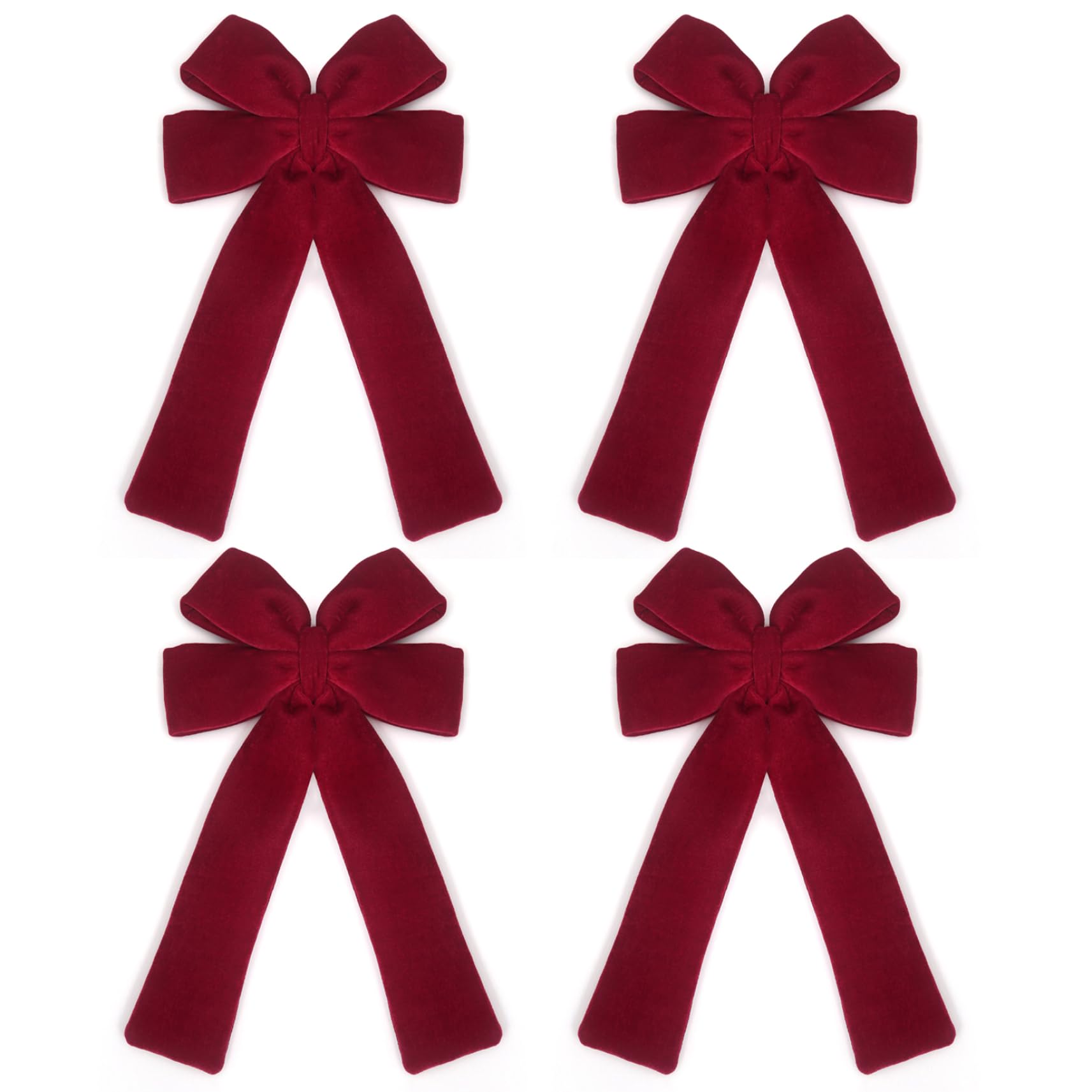 Lazos de Terciopelo Rojo de Gran Tamaño para Bodas y Fiestas de Navidad