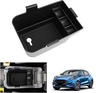 GAFAT Compatible with Ford Puma/Fiesta MK8 2017-2024 Centre Console Storage Box, Puma ST Fiesta ST MK8 Armrest Organiser Tray Storage Glove Box, Puma Accessories