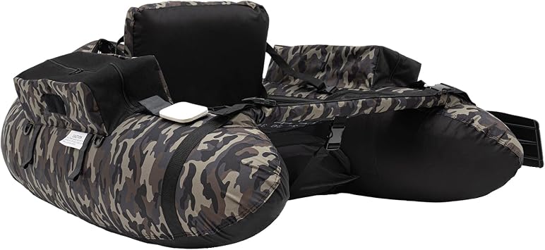 Fishing Boat, 286.6lbs Portable Outdoor Fishing Boat with Adjustable Backrest 90-180, Inflatable Floated Fish Boats, Hand Air Pump, Used for Rafting, Exploration in The Ocean, Lakes Camouflage