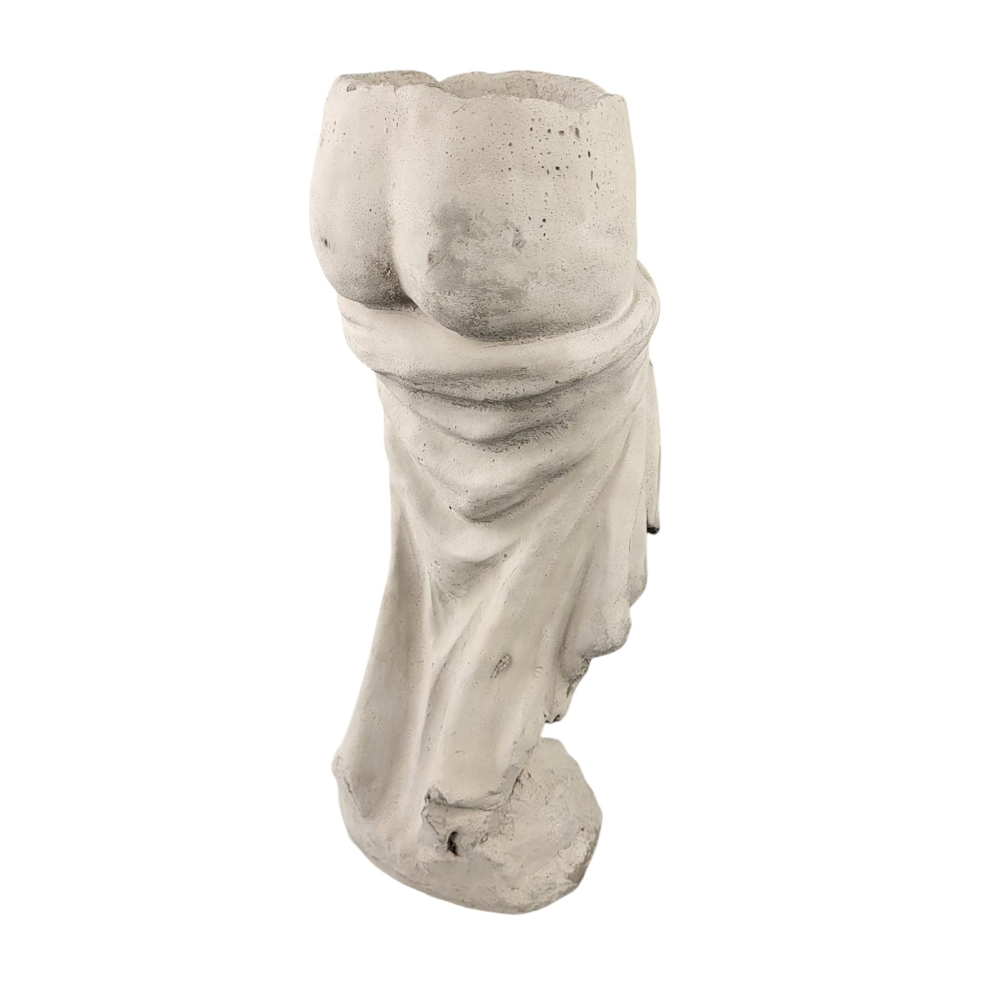GMMH Ciężka figurka ogrodowa, statuetka ogrodowa z doniczką, poidło dla ptaków, rzymska rzeźba kamienna, popiersie kamienne, figura dekoracyjna, grecka statuetka z odlewu kamiennego, do użytku na