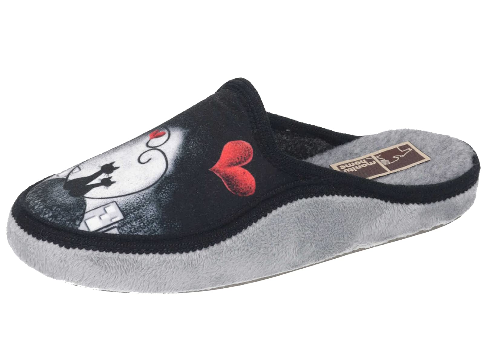 Manitu Women's Home Slippers, gray, 4 UK