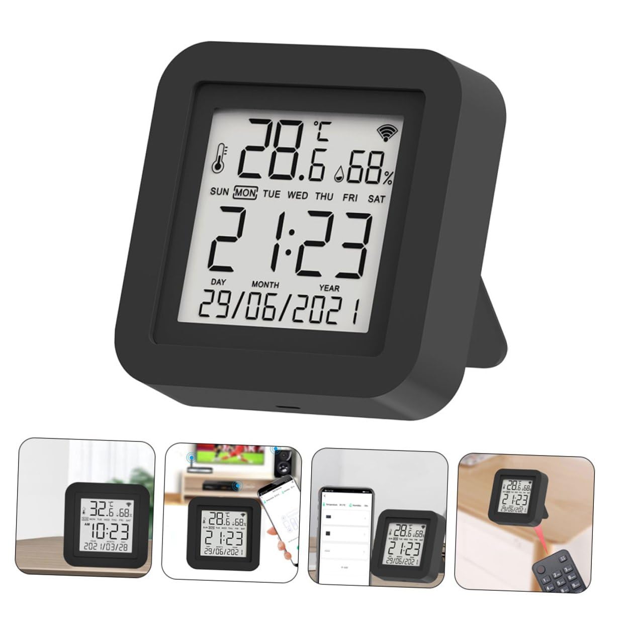 GALPADA Misuratore di Umidità Interna Digitale Igrometro Termometro per Casa Ufficio Strumento Misuratore di Temperatura Elettrico Display Ampio