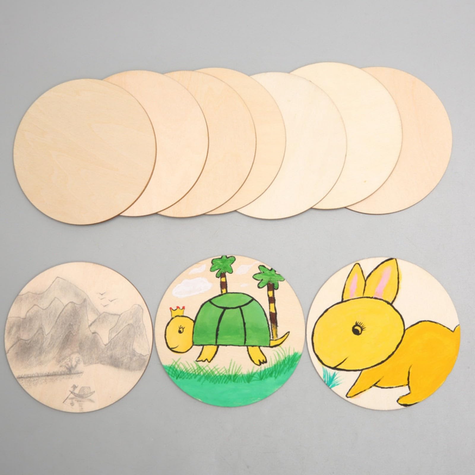 25 stuks onafgewerkte houten cirkels voor knutselwerk, grote set - blanco houten cirkels 10 cm 8 cm 5 cm - houten rondes uitsparingen voor ambachten, pyrografie en kerstdecoraties