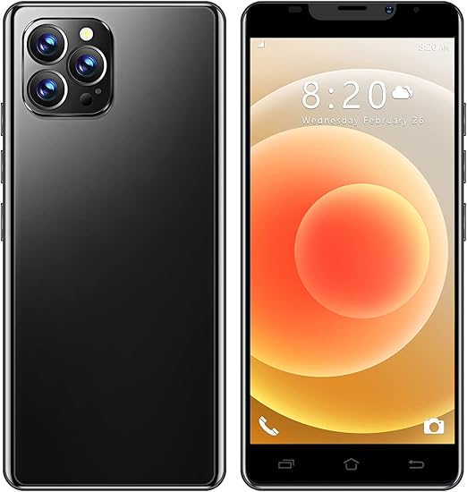 LANSXXY Smartphone Unlocked Cell Phone IP14 5.5inch HD Waterdrop Screen Black Phone 2GB/16GB Android 10 Straight Talk Phone 5000mAh 128GB Extension Dual Sim Boost Mobile Phones(Black)