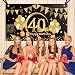 APERIL Decoración de Fiesta de 40 Cumpleaños de Oro Negro, Póster de...