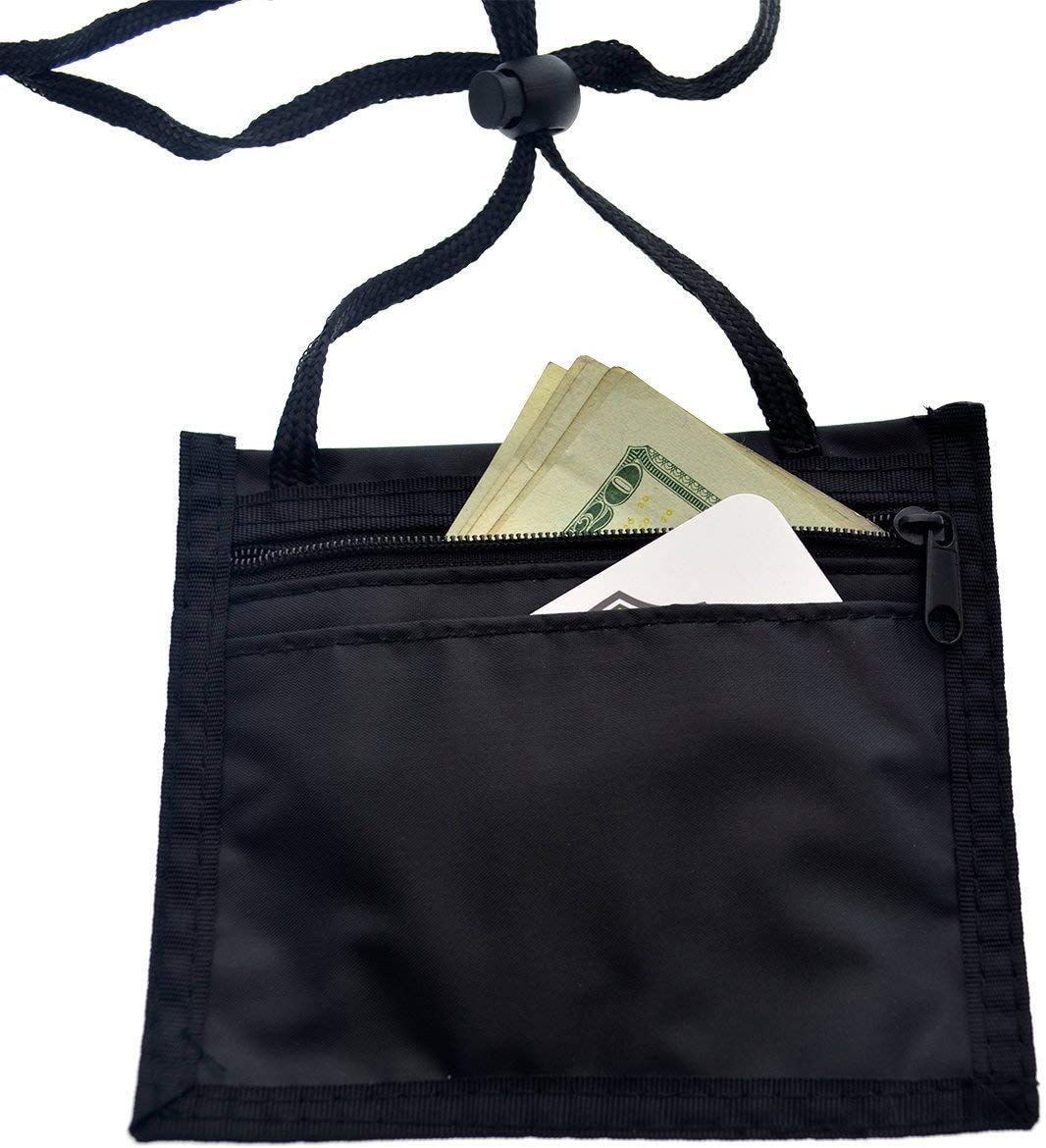 Specialist ID Ausweiskartenhalter mit Umhängeband, 4 x 3 Ausweis- und Reiseausweis mit 3 Taschen, durchsichtiges Kunststoff, 4 x 3 horizontales Fenster, Reißverschluss-Tasche + von Specialist ID