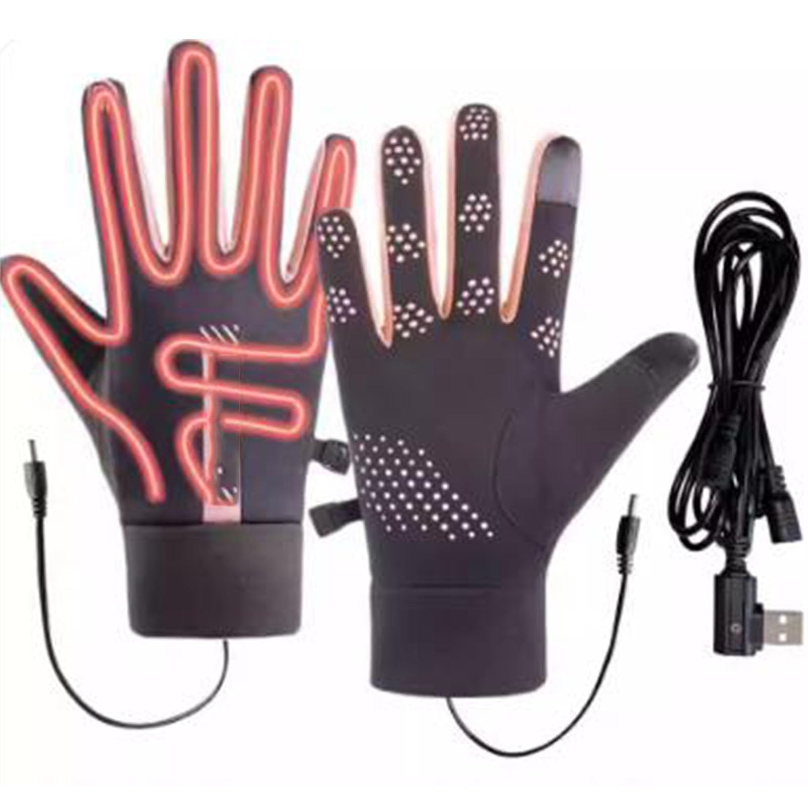 Guantes calefactables USB para esquí y senderismo con protección antiviento 8