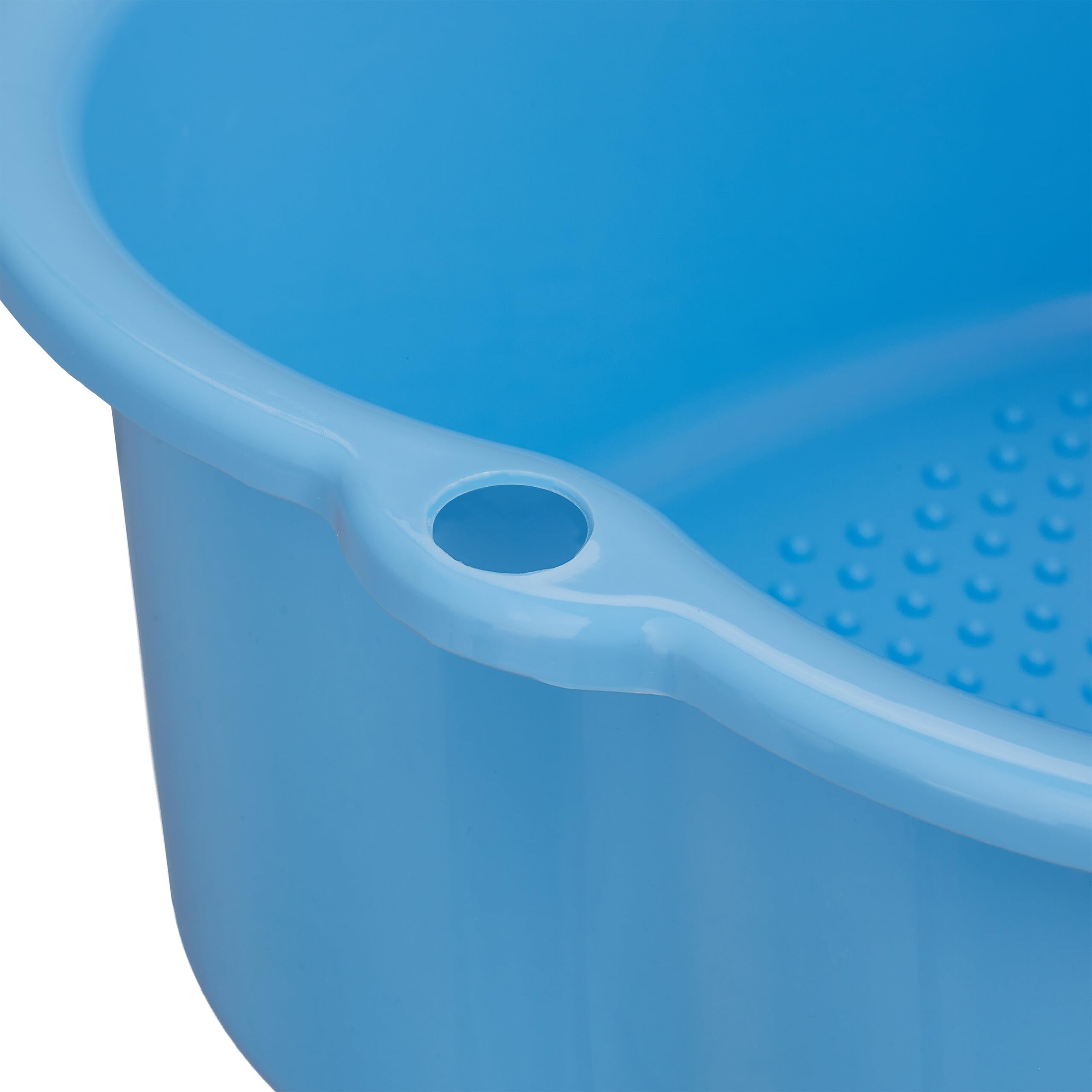 Relaxdays Vaschetta Pedicure, Vasca per Pediluvio, Bacinella Lavapiedi 15x33x38 cm, Catino per Piedi, Foot Spa, Azzurro