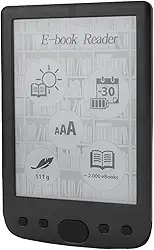Touch Screen E Reader, 6 Polegada 800x600 Grande Display E Leitor de Livros Com Luz Quente Ajustável, Estojo Protetor, Semanas de Vida útil da Bateria, Preto, para Processador (16 GB)