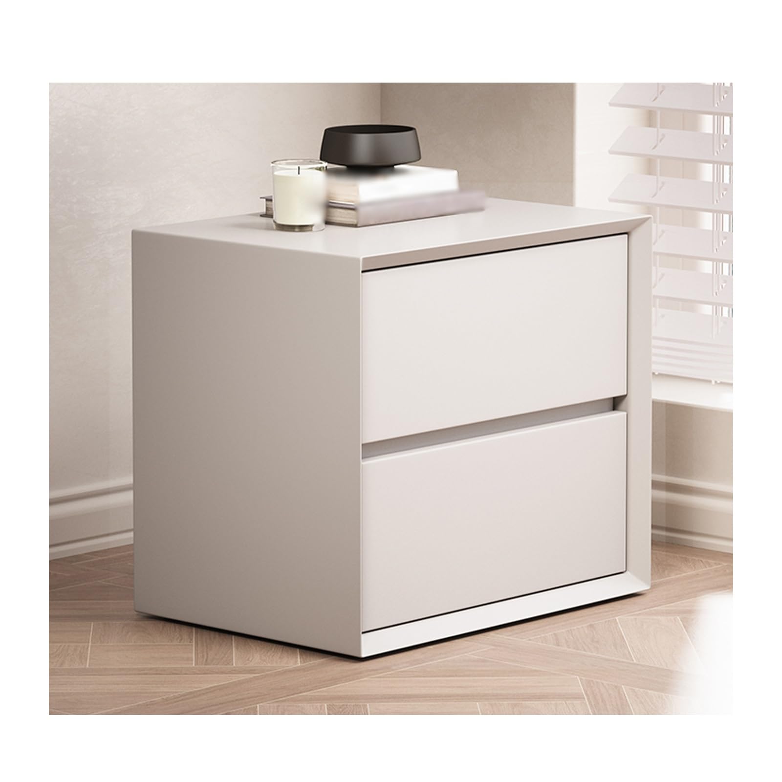 Table de chevet blanche avec 2 tiroirs pour optimiser le rangement de votre chambre