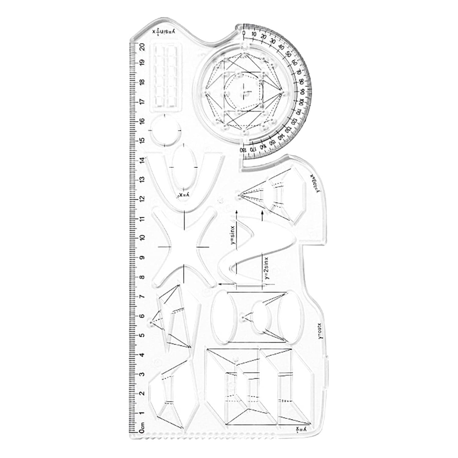 SAMVARDHAN Multifunctional Geometric Ruler Drawing Template for Sewing Office Form Work 10.3cmx21.5cm | Tools | Measuring & Layout Tools |Home & Garden |Measuring Tapes & Rulers