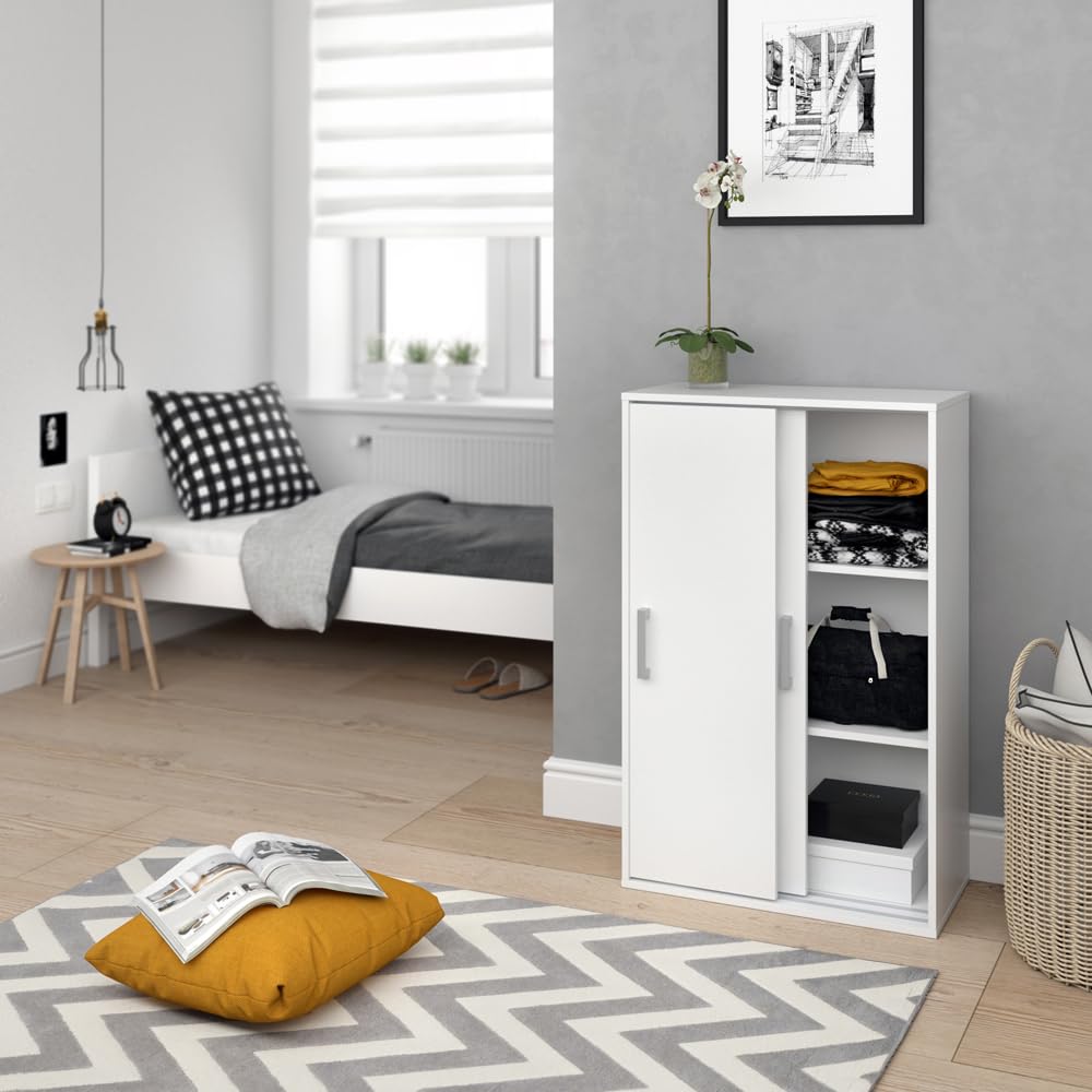 Vicco Kleiderschrank Falk, Weiß, 68 x 108.5 cm, geeignet zur platzsparenden Aufbewahrung von Kleidung