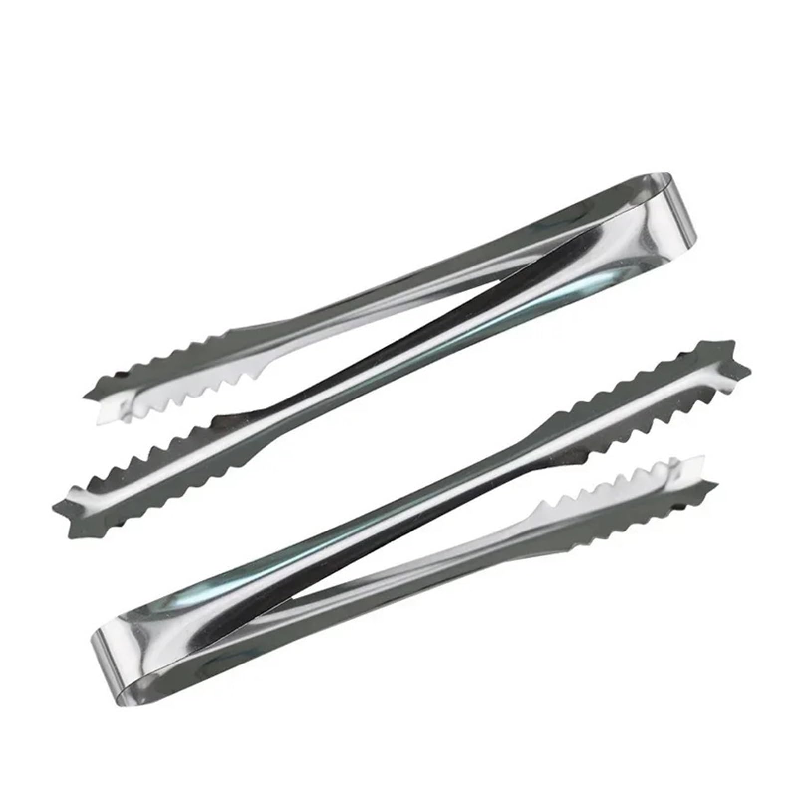 Lot de 4 pinces à glaçons en acier inoxydable pour pain, gâteau, salade | Pinces à café en forme de cubes de sucre pour restaurant, bar, fête, ustensiles de cuisine (15 cm)