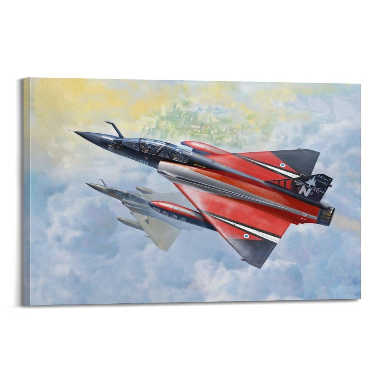 OKAHYS Military Aircraft Poster Dassault Mirage 2000N Fighter Bomber Decorative Painting Canvas Wall Artworks Picture 20x30inch(50x75cm)