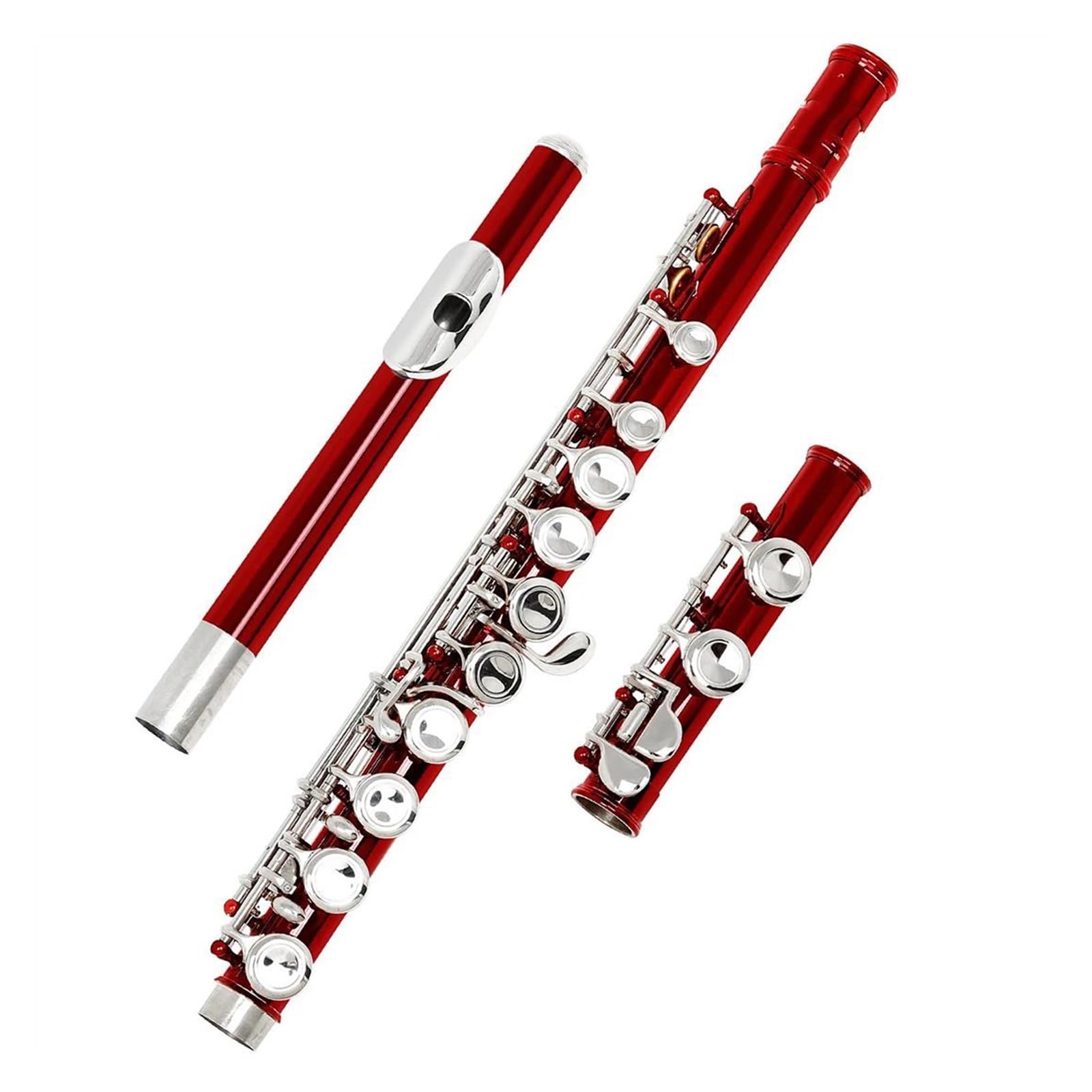 Flauto Flauto rosso 16 fori aperti chiusi Chiave C Strumento musicale da concerto per flauto traverso professionale