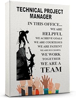 Custom Technical Project Manager Canvas Painting, Teamwork Canvas Painting In This Office We Are A Team Inspirational Saying, Technical Project Manager Poster Wall Art Decor 19AZ2923