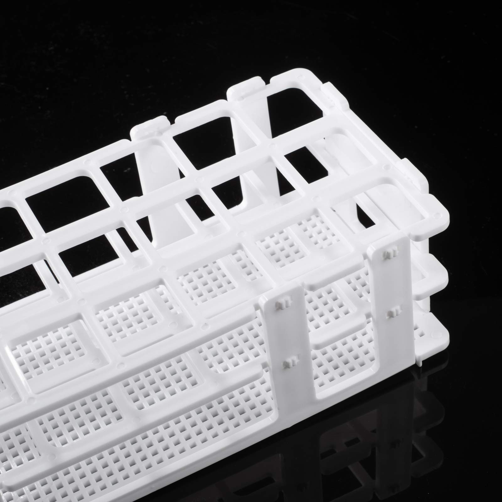 Soporte de plástico para tubos de ensayo de laboratorio, para tubos de prueba de 25 mm, 24 agujeros, 1 unidad