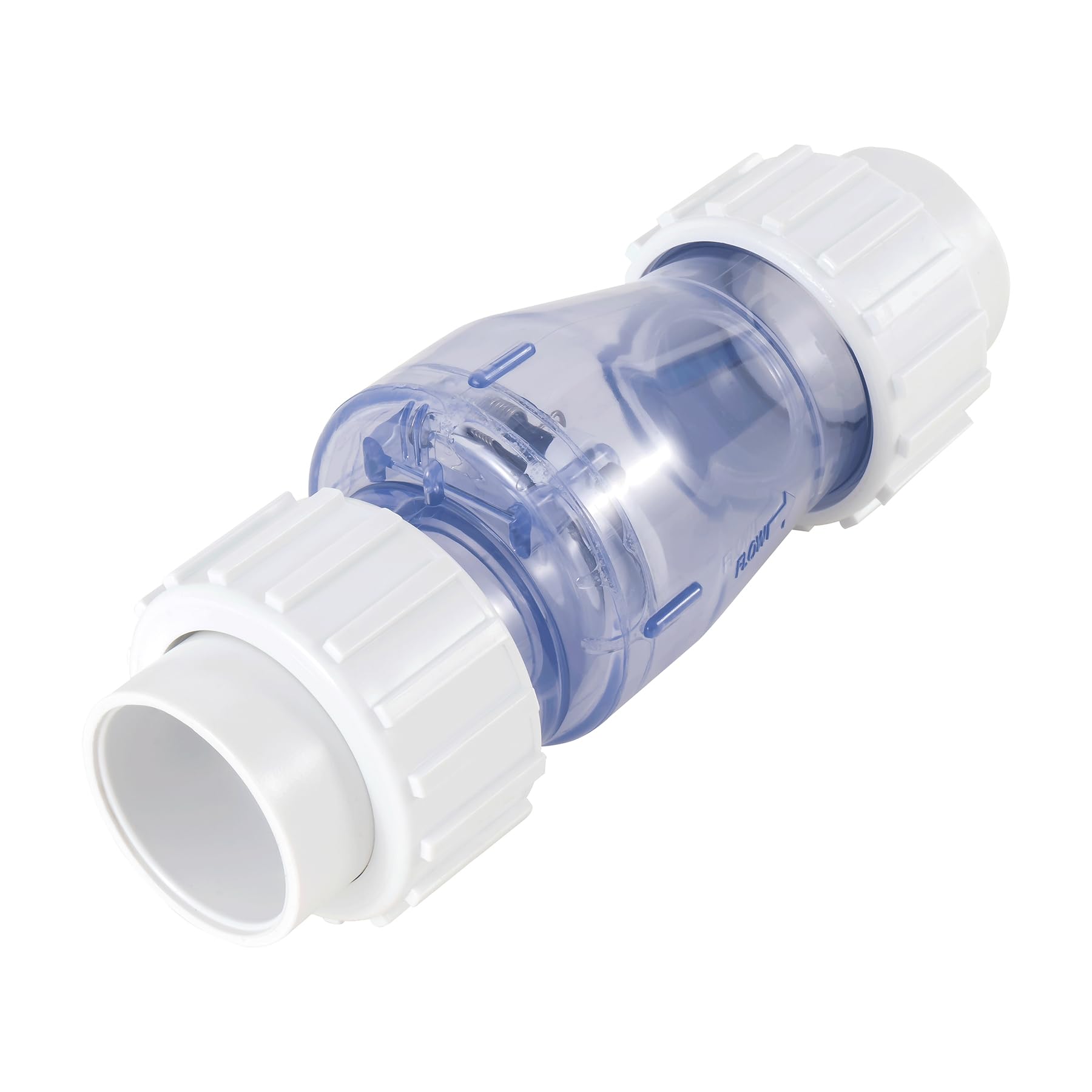 Válvula de retención de PVC transparente/combinación de resorte, transparente, conector de 5 cm, válvula de retención de agua (5 cm)