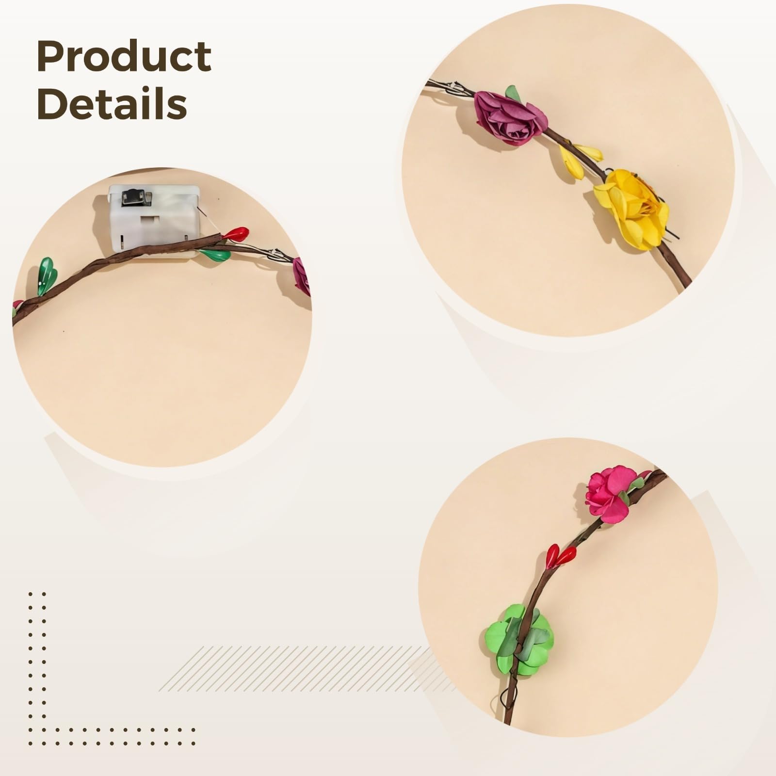 Set di 70 fasce per capelli regolabili con luce a LED e fiori, rosa multicolore, per feste di Halloween