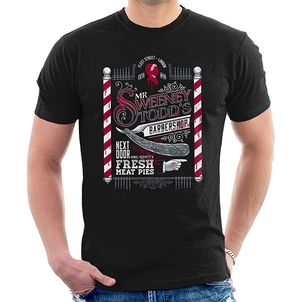 Demon Barber Mr Sweeney Todds Barbers Shop Men's T-Shirt Black