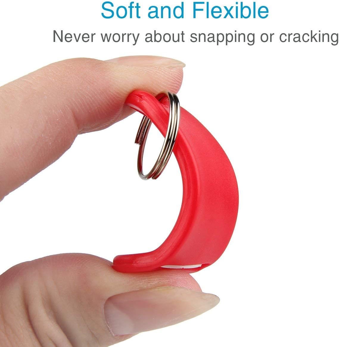 Uniclife 40 Pack Tough Plastic Key Tags with Split Ring Label Window, Assorted Colors : Office Products