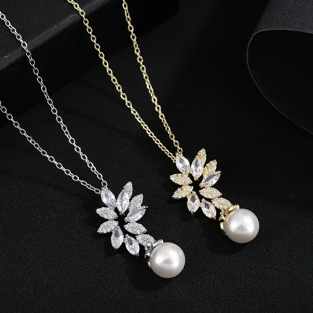 【I AM MARI】Ola cubic pearl earring necklace Marianna Cubic Pearl Earrings - Etsy