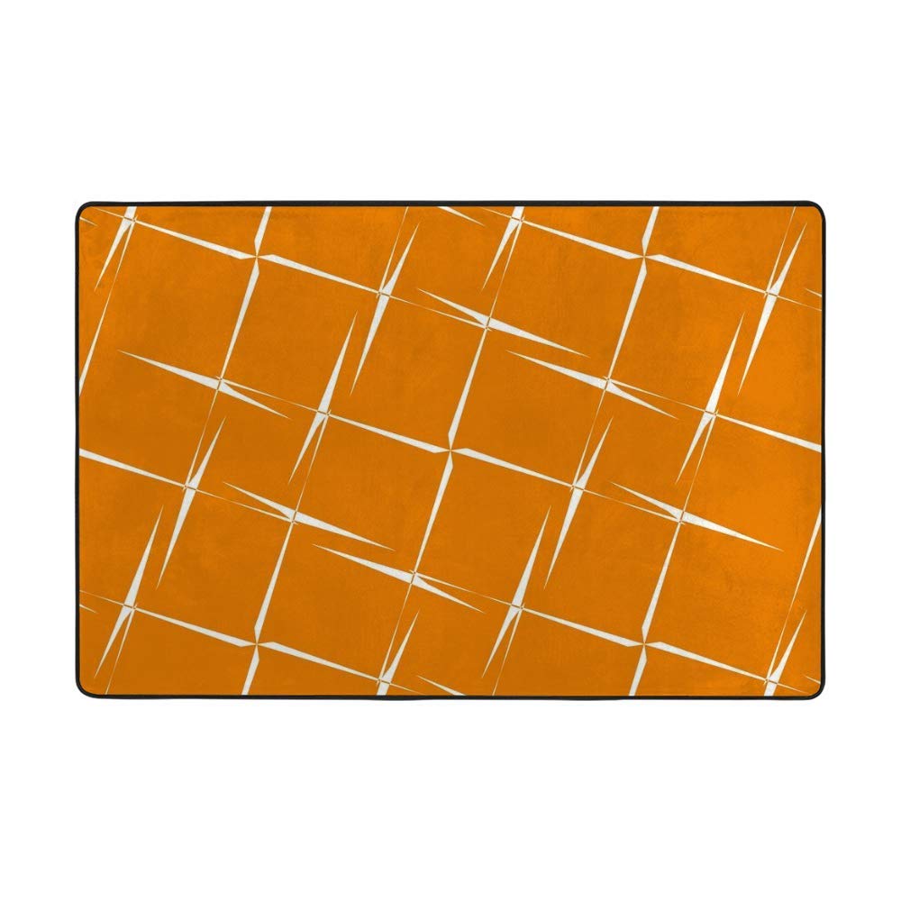 Tapis super doux orange anti-perte de poils en velours corail épais pour salon facile à nettoyer