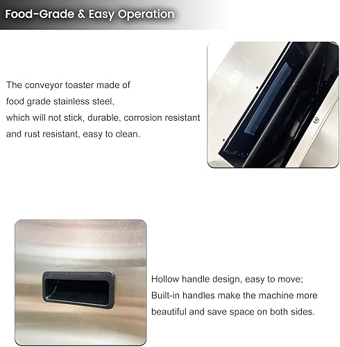 Miniatura 4 de Máquina de tostado de hamburguesas 122.0 F-572.0 F(122F-572F) Máquina de hamburguesa comercial eléctrica de acero inoxidable Máquina transportadora