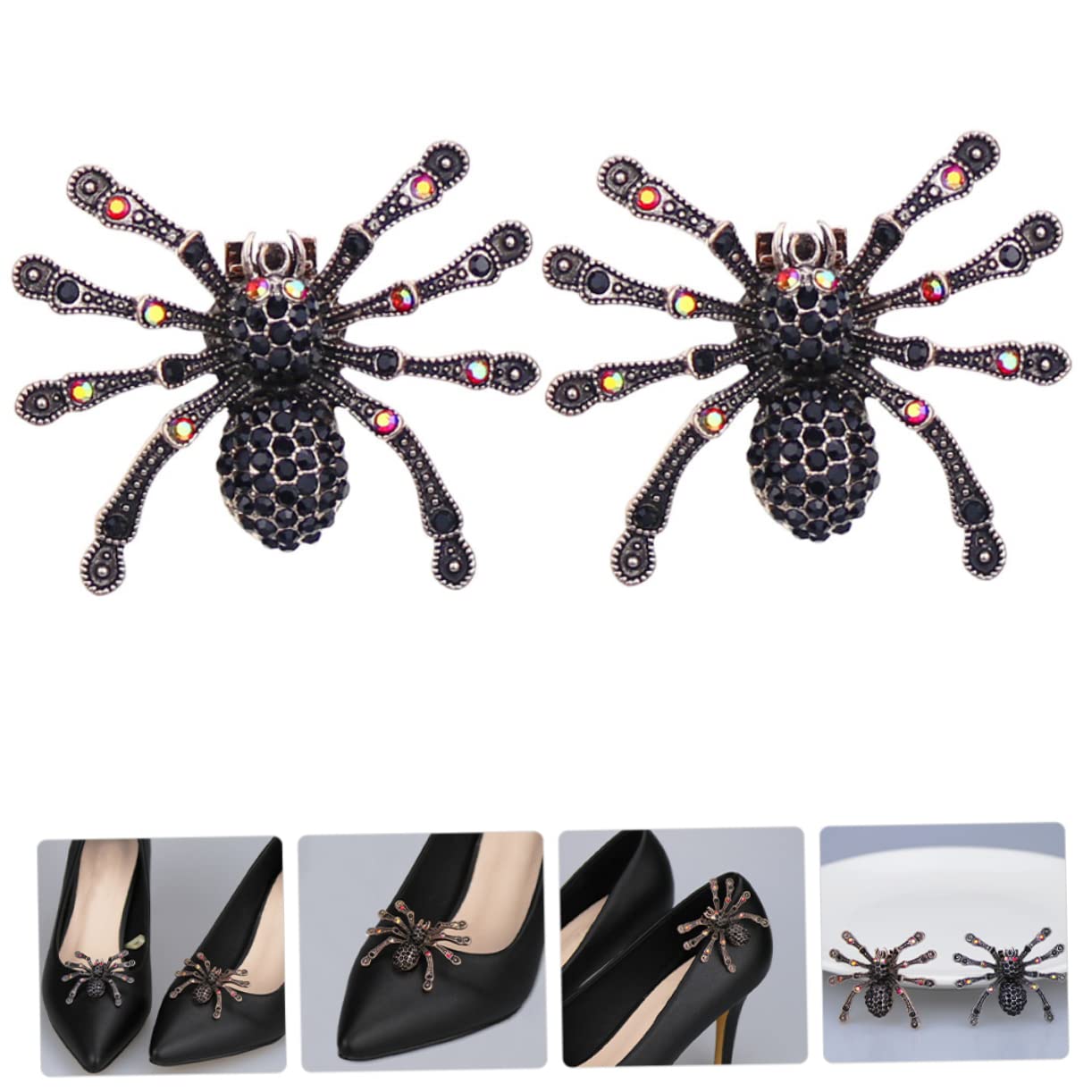 BESTYASH 5paires Charms De Chaussure Araignée Clips Décoratifs Amovibles Accessoires De Mode Pour Talons Et Sandales Bijoux Pour Chaussures Couleur Ancienne