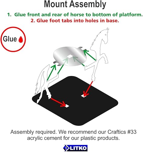 Miniatura 4 de LITKO Soporte de personaje de caballo  Juegos de rol  Compatible con DND Pathfinder  (base cuadrada de 2 pulgadas, marrón)