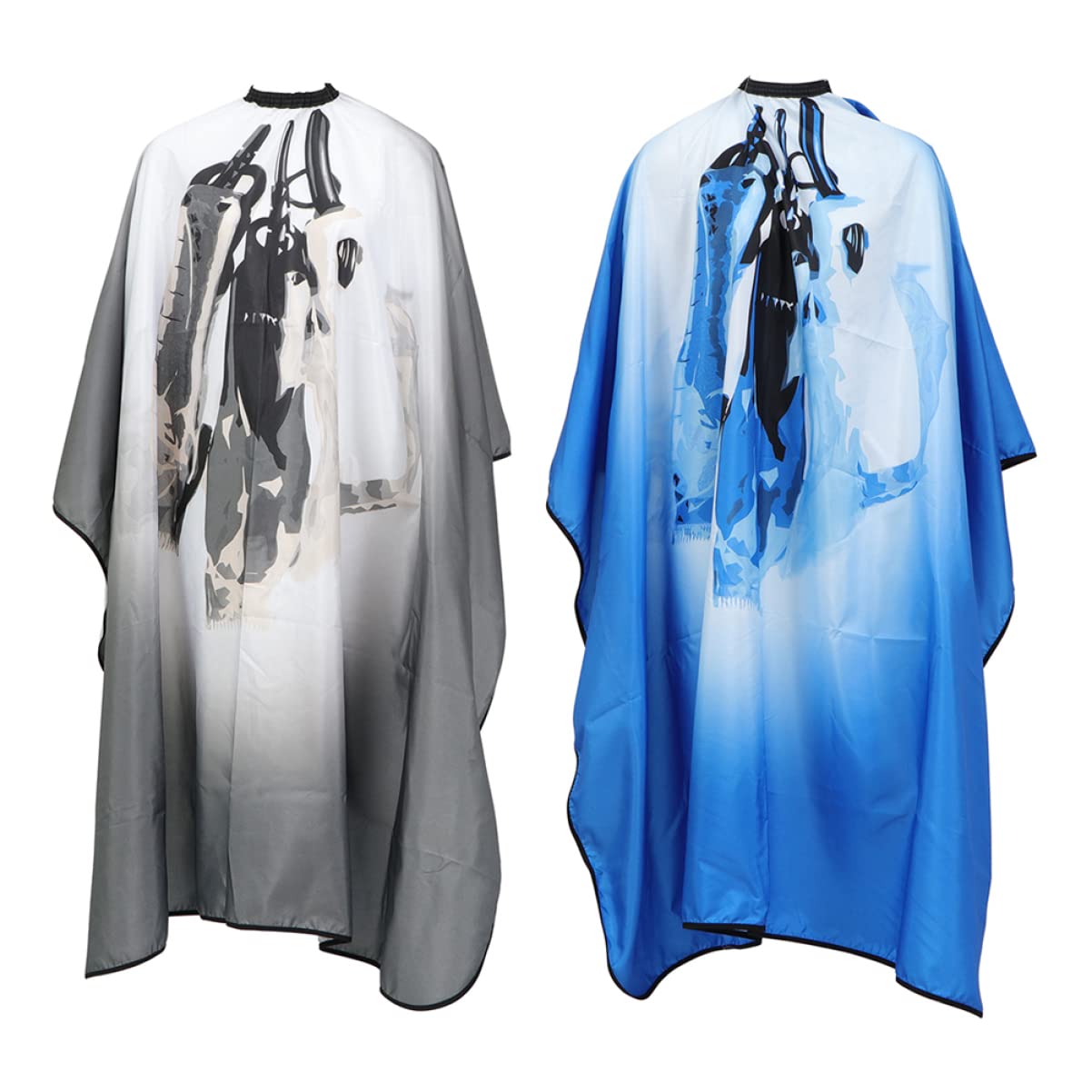 SHERCHPRY 2 Pezzi Mantelle Parrucchiere Impermeabili per Adulti Grembiule per Taglio e Acconciature per Salone e Domestico Colori Blu e Grigio