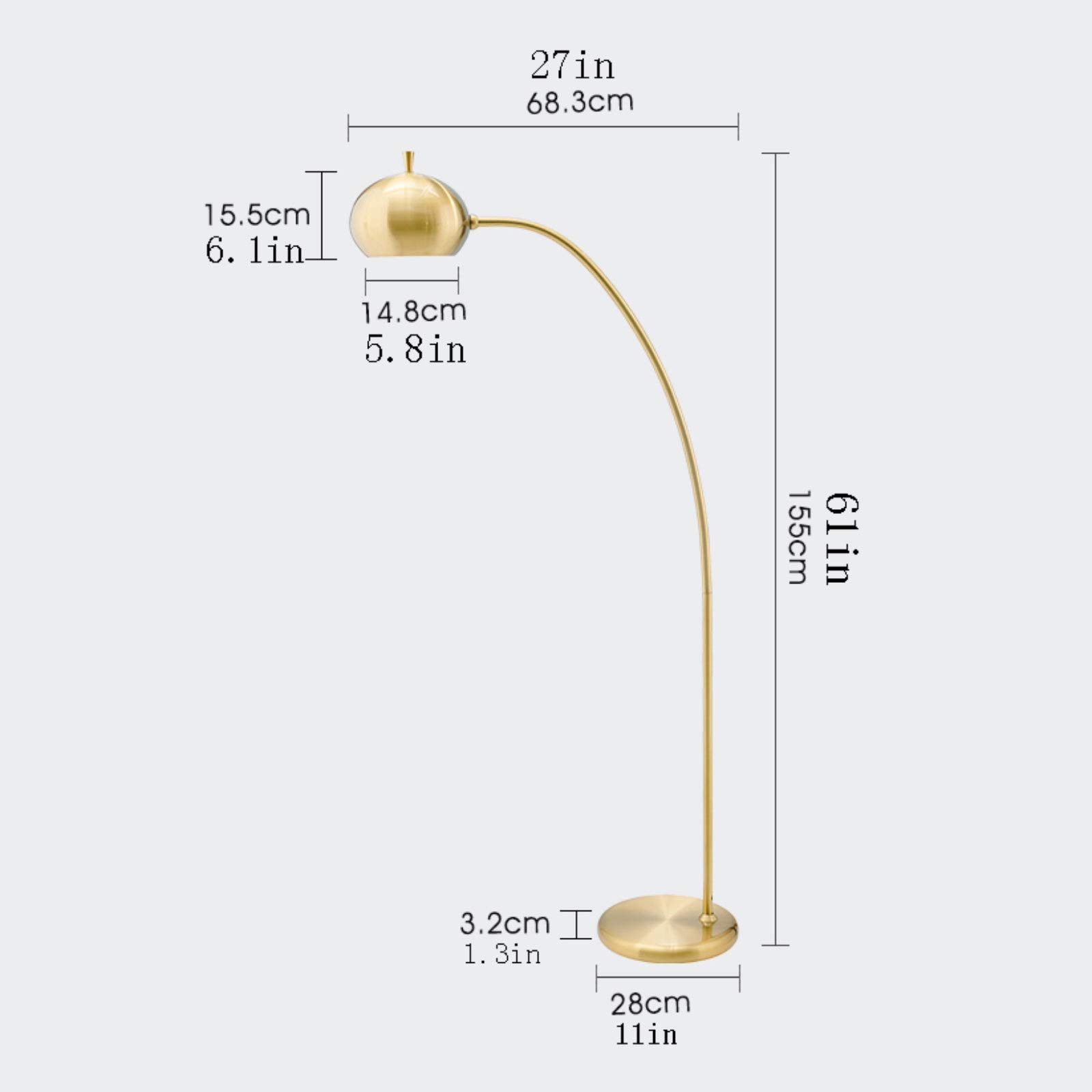 Lampada da Terra Luce Notturna Moderna Arco Lampada da Terra Leggero di Lettura per la Camera da Letto Vivente Soggiorno industriali e camere da Letto in Piedi Lampada a piantana