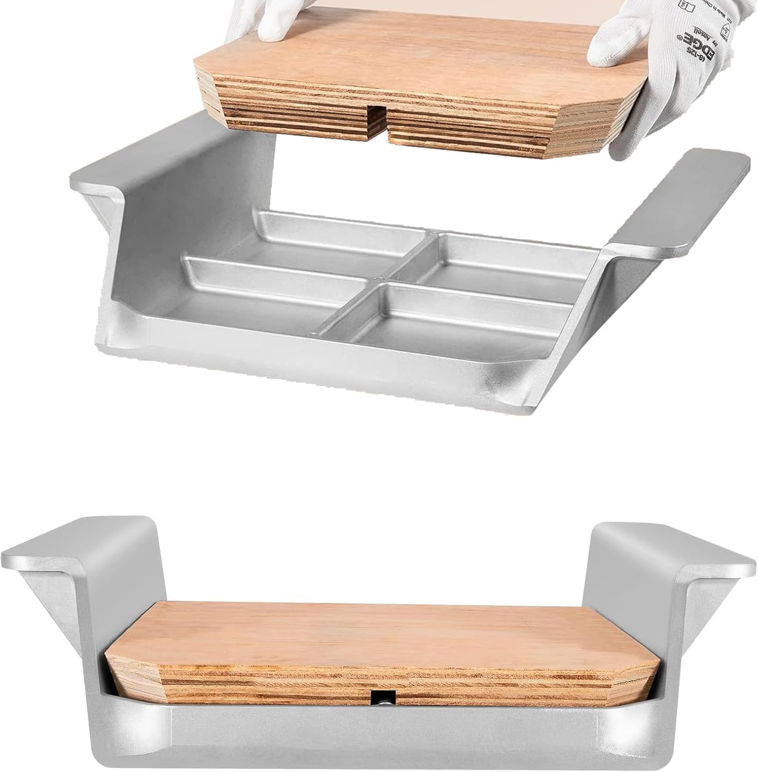 MJ-1-DP Jack Plate 4'' Setback Small Engine Jack Plate for Outboard Motors Up to 35HP with Wooden Mounting Block Included （Wooden Block Model # WOOD0002）