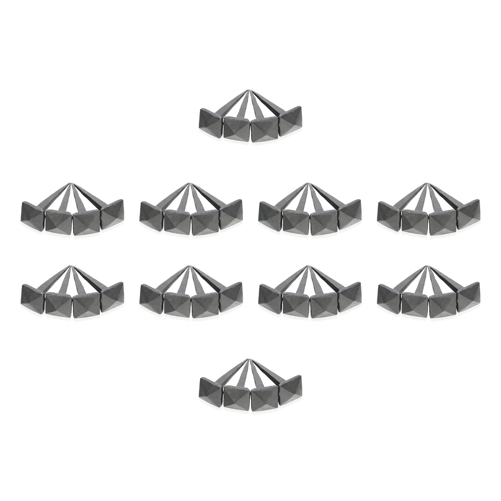 Paquete de 40 clavos tradicionales forjados a mano hechos a mano (1 kg) de hierro negro con cabeza cuadrada de 25 mm, clavos decorativos para puertas y muebles