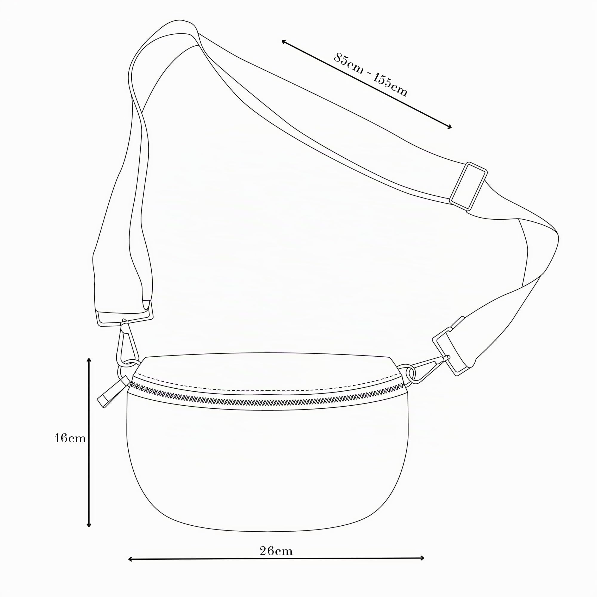 Umhängetasche Cord Tasche Handtasche weiche Cordtasche Bauchtasche Klein mit Schultergurt Design Taschenband abnehmbar verstellbares Riemen Crossbody Bag Hüfttasche Damen mit Reißverschluss