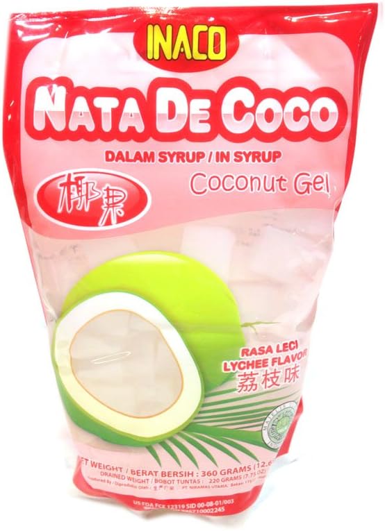 Nata De Coco Dalam Syrup (Coconut Gel Lychee Flavor) - 12.69 Oz (Pack of 6)