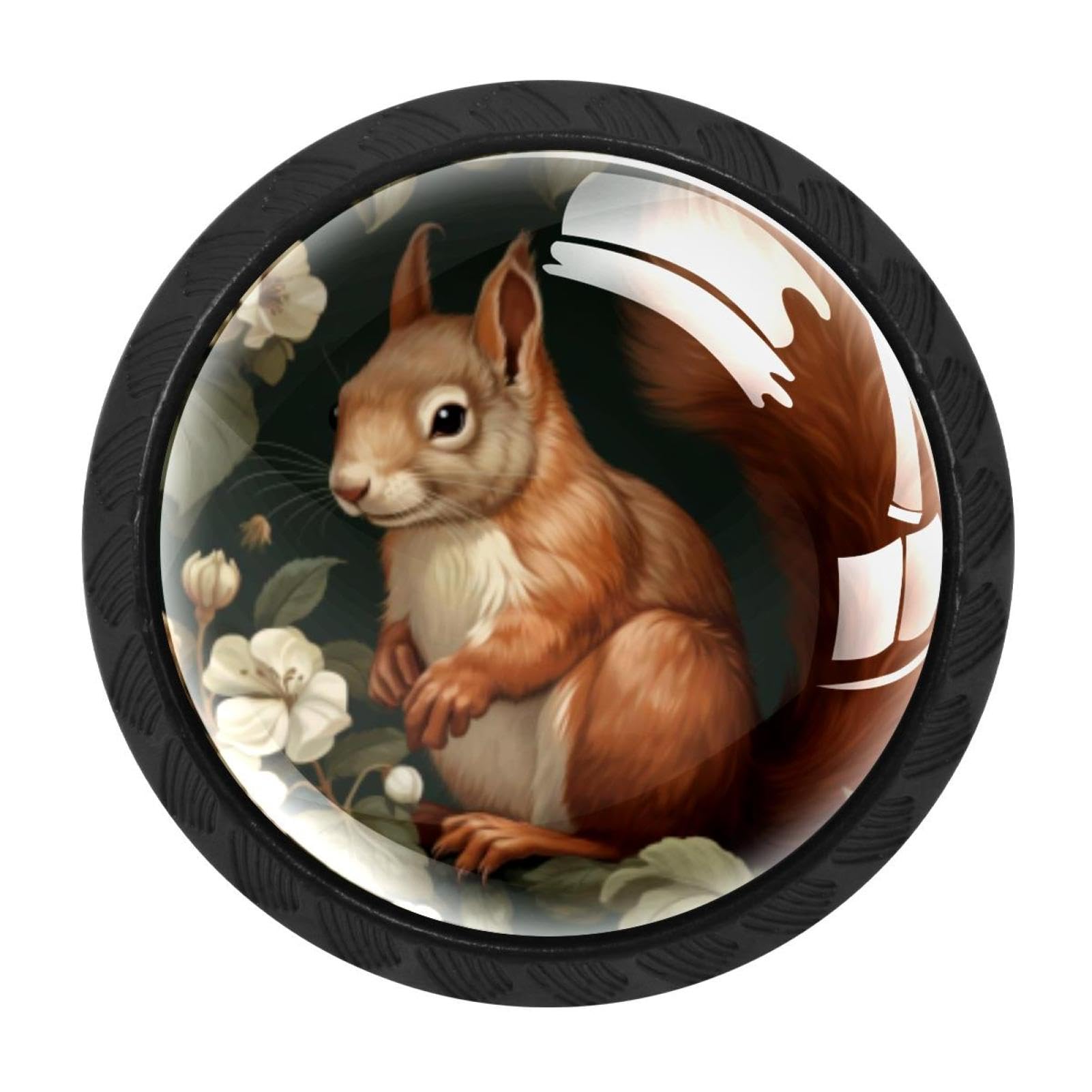 CHENZZZZ Squirrel Cabinet Knobs 4 Pieces Drawer Kitchen Cabinets Dresser Cupboard Wardrobe Unique Pulls Handles