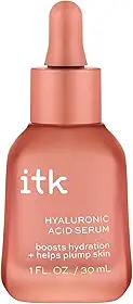 ITK Sérum de ácido hialurônico com niacinamida e esqualano – Soro hidratante e antienvelhecimento para o rosto – Soro hidratante facial com hidratação profunda para pele sensível + seca – vegano +