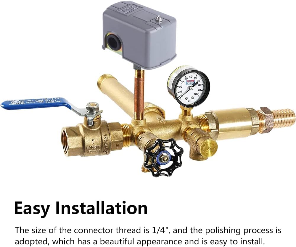 Interruptor de Control de presión de Bomba de Agua, 40–60psi Presostato Bomba Agua Ajustable Doble Muelle Interruptor de presión, regulador de presion agua Para Mayoría Las Bombas de Agua