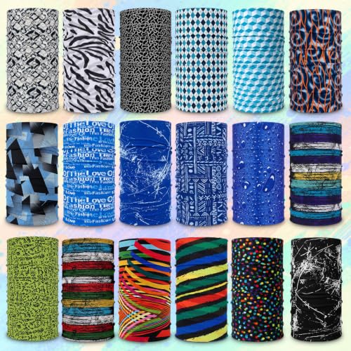 Image of Tarpop 12 /30 Pcs Neck Gaiters Scarf Elastic Wrap Headband Sweat Absorbing Bandana for Women Men Sports Yoga Running